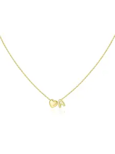 Christmas Gifts for Grandkids Teen Girls - 14K Gold Plated Heart Initial Necklaces for Women Kids Jewelry Birthday Gifts Stocking Stuffers for Teen Girls Women Wife Necklace