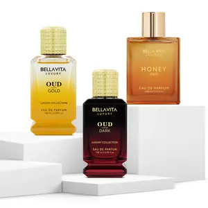 Golden Oud Affair by BellaVita Luxury | Perfume Combo Gift Set | 3×100 ml | Oud Dark, Honey Oud & Oud Gold | Long Lasting Eau De Parfum | Vegan & Cruelty Free