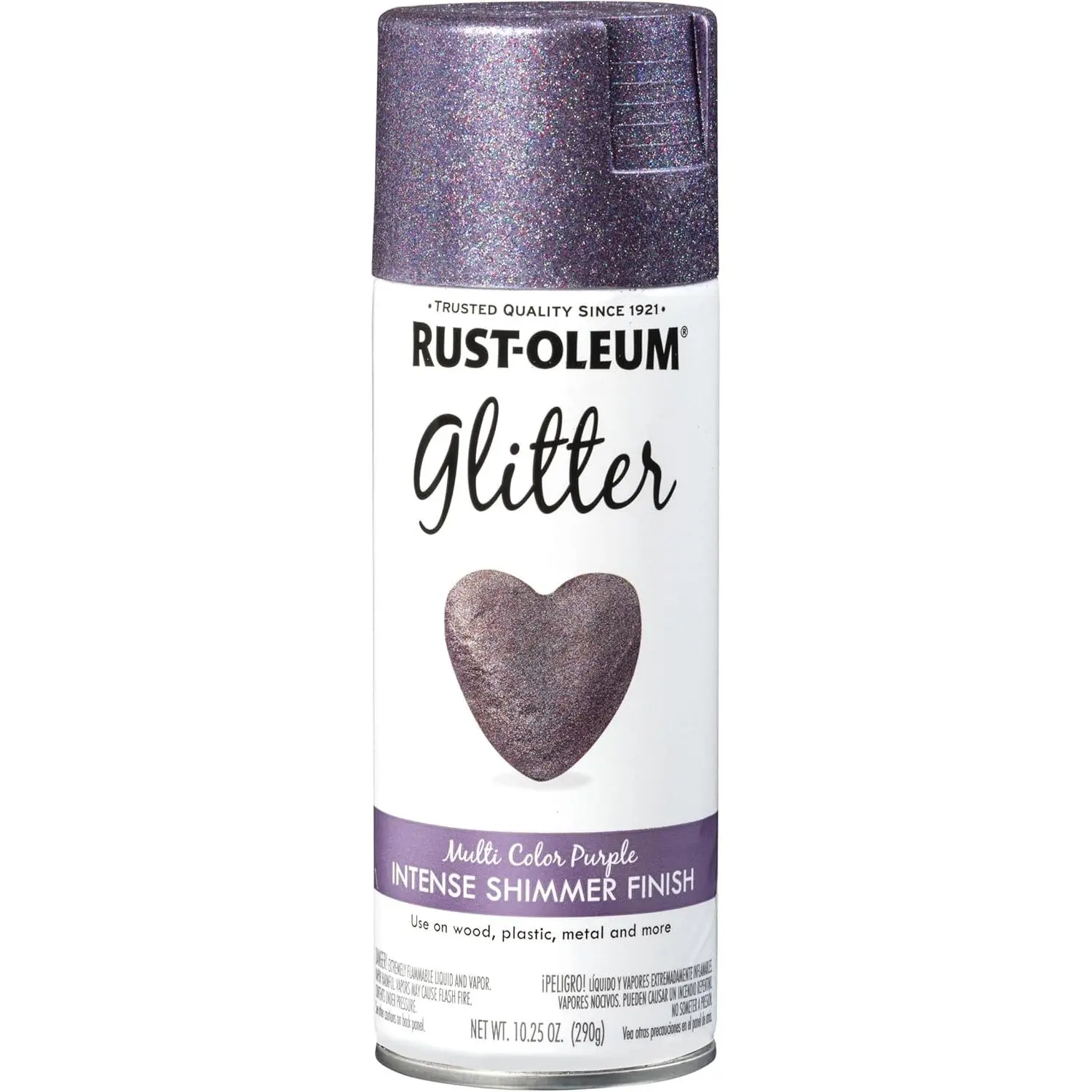 Rust-Oleum Specialty Glitter Spray Paint 10.25 Oz – Purple Multi-Color Glitter Finish Spray Paint for Wood, Metal, Glass, Plastic & Crafts | Fast-Drying Decorative Aerosol Paint