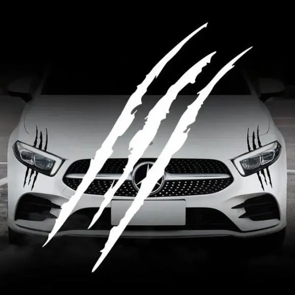 Reflective Claw Scratch Stripe Car Sticker, Automotive Decals for Headlight Vehicle Exterior Decoration, Car Accessories