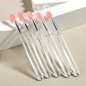5pcs Silicone Nail Art Brushes, Reusable Nail Brushes for Nail Art, Silicone Nail Brush, Glitter Mirror Powder Pigment Applicator Sticks, Lipstick Eyeshadow Brush, Makeup Brushes Nail Art Tools, Brushes for Nails, Brushes for Manicure