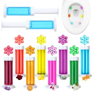 8 Pcs Toilet Gels 112 Count 8 Kinds Flower Stamp Bowl Gel Scent Toilet Stain Removal Cleaner Air Freshener Flower Stamps Pack for Bathtubs Bathroom