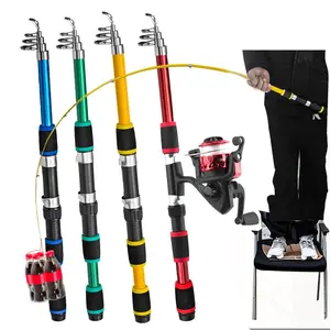 3Pcs 1.8M Portable Telescopic Fishing Rod Set with Spinning Reel, Baits & Hooks – Lightweight Travel Fishing Kit for Freshwater & Sea