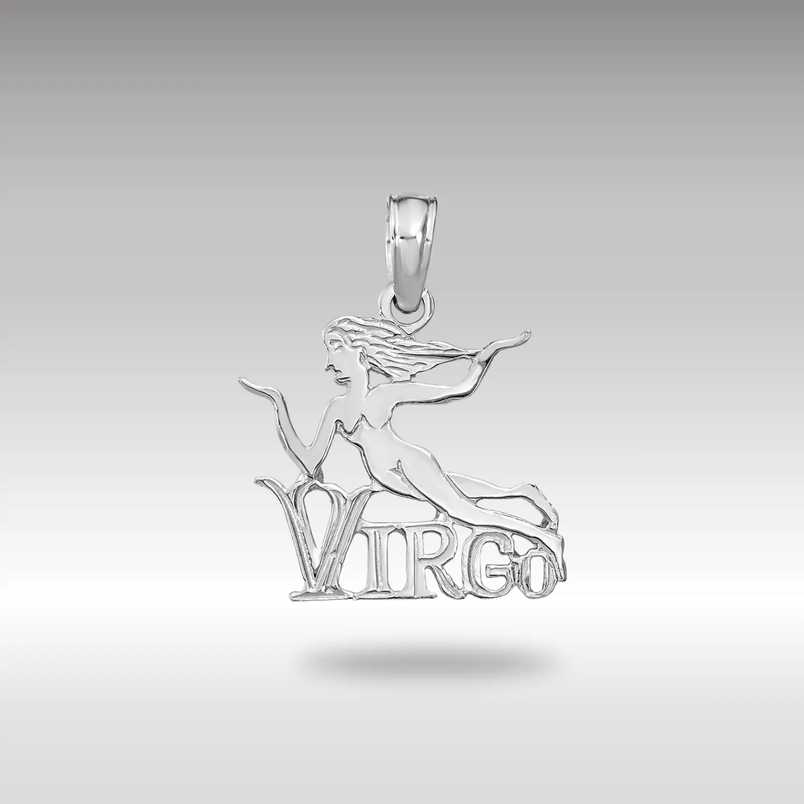 White 14K Gold VIRGO Water Bearer Small Zodiac Charm Model-K8951W