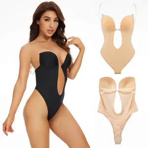 【Adele Sze's】Deep V Shapewear Bodysuit for Women – Built-in Bra, Tummy Control, Seamless Waist Cincher wireless Backless Push-Up Underwire everyday impact strappy bra products non-slip strap casual buttery soft shop brand day comfortable Plus Size comfort