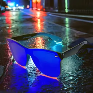 Polarized Flash Mirrored Lens Square Sunglasses glasses