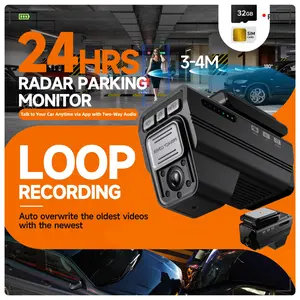 Automotive Dashcam Front and Rear Automotive, DeerAsk 4G LTE Cellular Dash Camera – Full-Color + Invisible IR Night Vision, Radar Parking Mode <0.3s Wake, Remote Live View & Two-Way Talk, UBoxPro App with SIM Card Car Driving Recorder