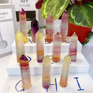 Rainbow fluorite tower Home Ornament