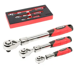 ARES 42055 - 3-Piece 72-Tooth Extendable Ratchet Set