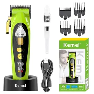 Kemei Km-2035 Professional Electric Hair Clipper, 9900rpm Magnetic Motor, Dlc Blade, LED Base, USB Rechargeable Clipper, Men's Grooming Trimmer Razor, Wireless Barber Clippers