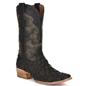 Black Pirarucu Fish Cowboy Boots