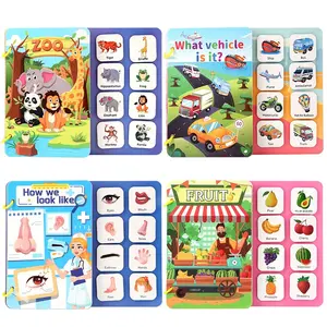 Early Education Quiet Book Set of 4, Preschool Busy Book Activity Book Kindergarten Enlightenment Baby Sticker Puzzle Craft Materials Interactive Teaching Aids