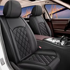 Leather Car Seat Covers Full Set - 2/5 Seats Custom Fit for Chevrolet Malibu 2009-2025, Airbag-Compatible Waterproof Cushion Protector