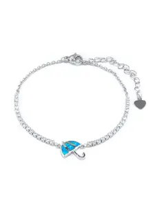Cute Blue Opal Umbrella Bracelet for Women,Cubic Zircon Full Inlay Unique Jewelry for Office & Casual,Perfect Party Gift for Her