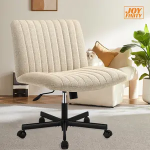 Joyfinity Criss Cross Chair Plus Size Criss Office Chair Sit Cross-legged Armless Swivel Home Modern Home Office Desk Chair Beige Color