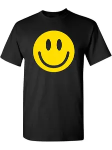 Smiley Face T-Shirt – Happy Face Pattern for Men, Hippie 1970s Fun Style