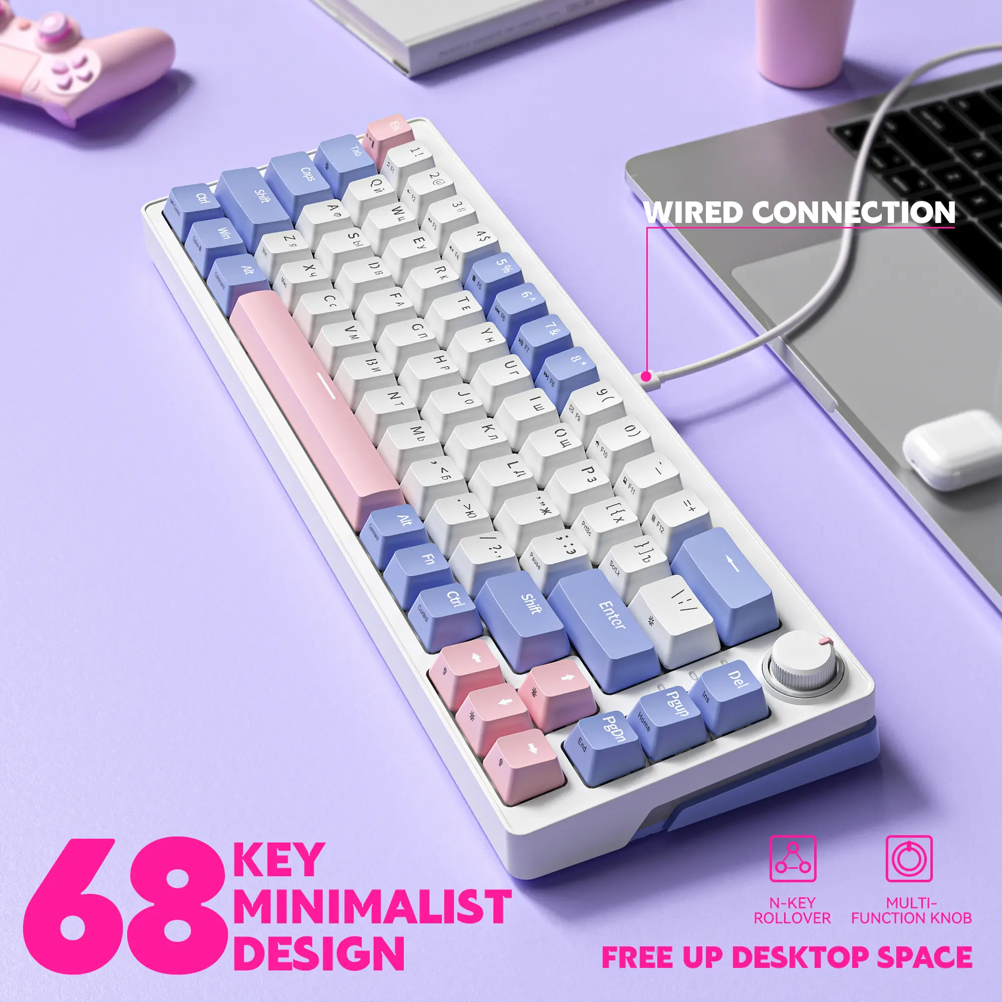 ZIFRIEND ZA68 68 Keys 65% Layout Wired/Wireless Gaming Keyboards