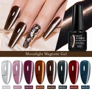 Meet Across 7ML Cat Magnetic Gel Nail Polish, Smooth Semi-Permanent UV/LED Gel, Maillard Color Nail Art, Ideal for Manicures & Nail Care