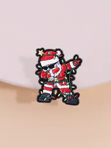 Funny Christmas Santa Brooch Pin, Humorous Cartoon Safety Clip, Perfect Holiday Party Gift, Jacket Decoration Accessory, Fashion Accessory