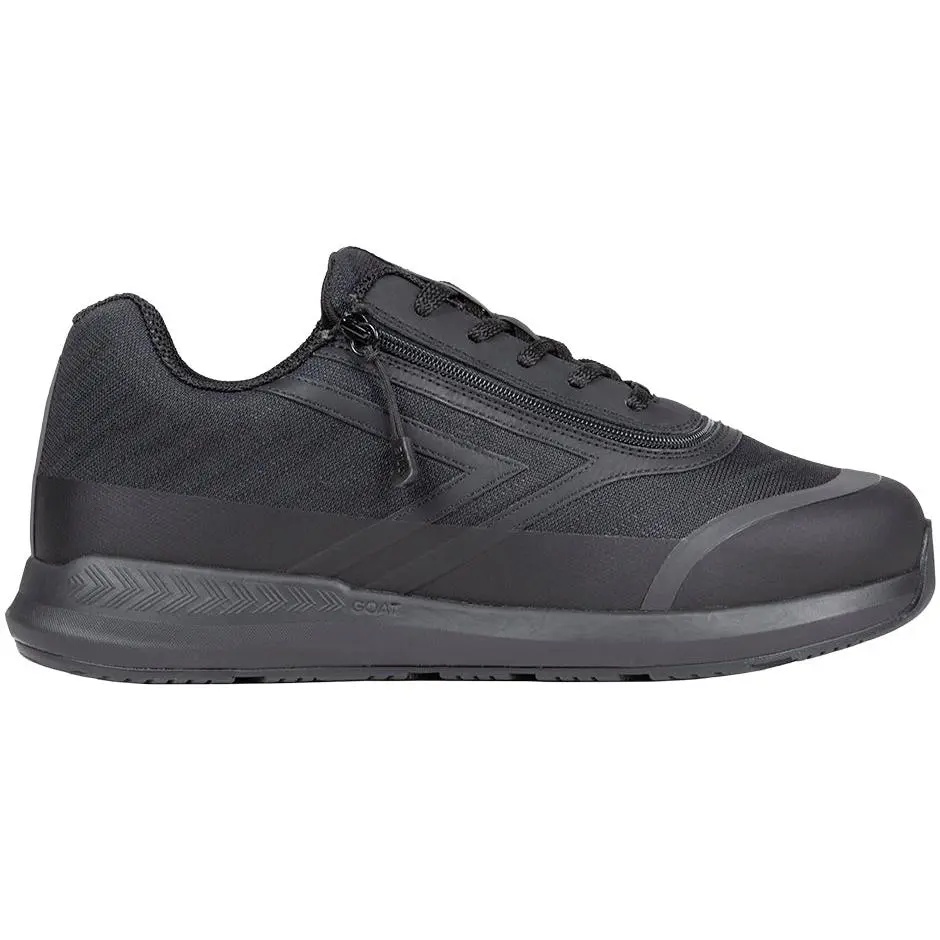 BILLY Goat Men's -  Black To The Floor - Casual Trainers, 6E Wide Double Depth Fit, Black Zipper Closure, Zipper Access, Rubber Sole for Everyday Wear