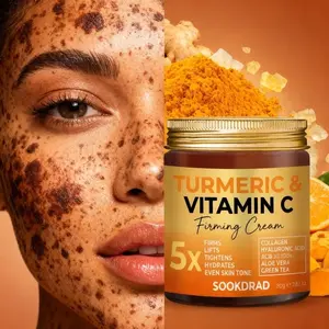 Turmeric Vitamin C Firming Cream, Collagen Boost, Moisturizing, Hydrating & Brightening, Face & Neck, Youthful Glow, 80g, Neutral Skin, Morning Care