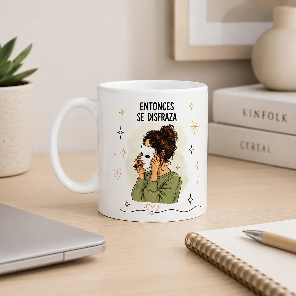 Taza Entonces Se Disfraza – Inspirada en la Canción “A la Niña que Fui” * Taza A La Niña Que Fui | Mug Motivacional para Mujer
