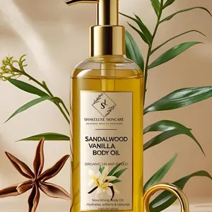 Shakeluxe Skincare Sandalwood and Vanilla Body Oil - Moisturizing Body Care