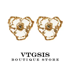 3D BLOOM Earrings | Gold Plated Floral Studs • Garden Wedding MUST-HAVE! | Hypoallergenic & Feather-Light | Romance on Your Ears