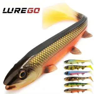 1PC LUREGO    Power Casting Rotating Polar Bomb Silicone Square Tail Wobbling Lure Artificial Fishing Lure 14cm/ 18cm Bionic Swimbait for Sea Fishing Deep Diving Wobbler Targeting Pike/ Muskie