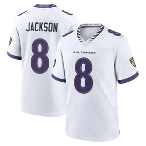 Unisex Football Ravens Team Lamar Jackson Super Bowl New 2026 Team Game Player Jersey - White