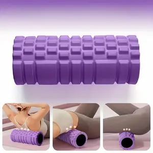 1 foam axis yoga column, fitness yoga EVA foam roller, yoga stick, deep tissue massage roller, suitable for back and leg muscle exercises, relieving pain and improving flexibility