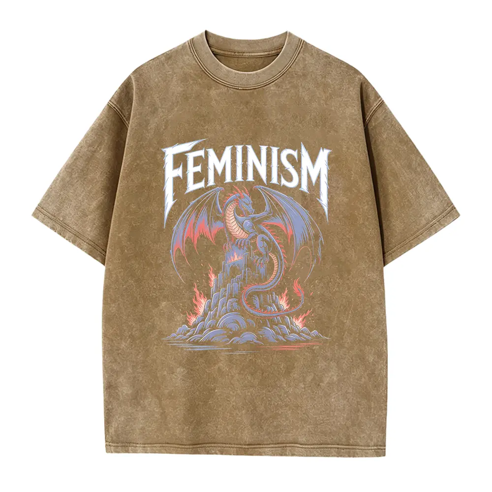 Vintage Feminism Dragon T-Shirt, 90s Grunge Feminist Protest Graphic Tee, Burn the Patriarchy Shirt, Fantasy Dragon Tshirt