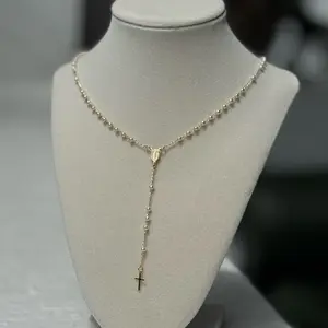 Pearl Bead Rosary with Crucifix and Milagros Charm