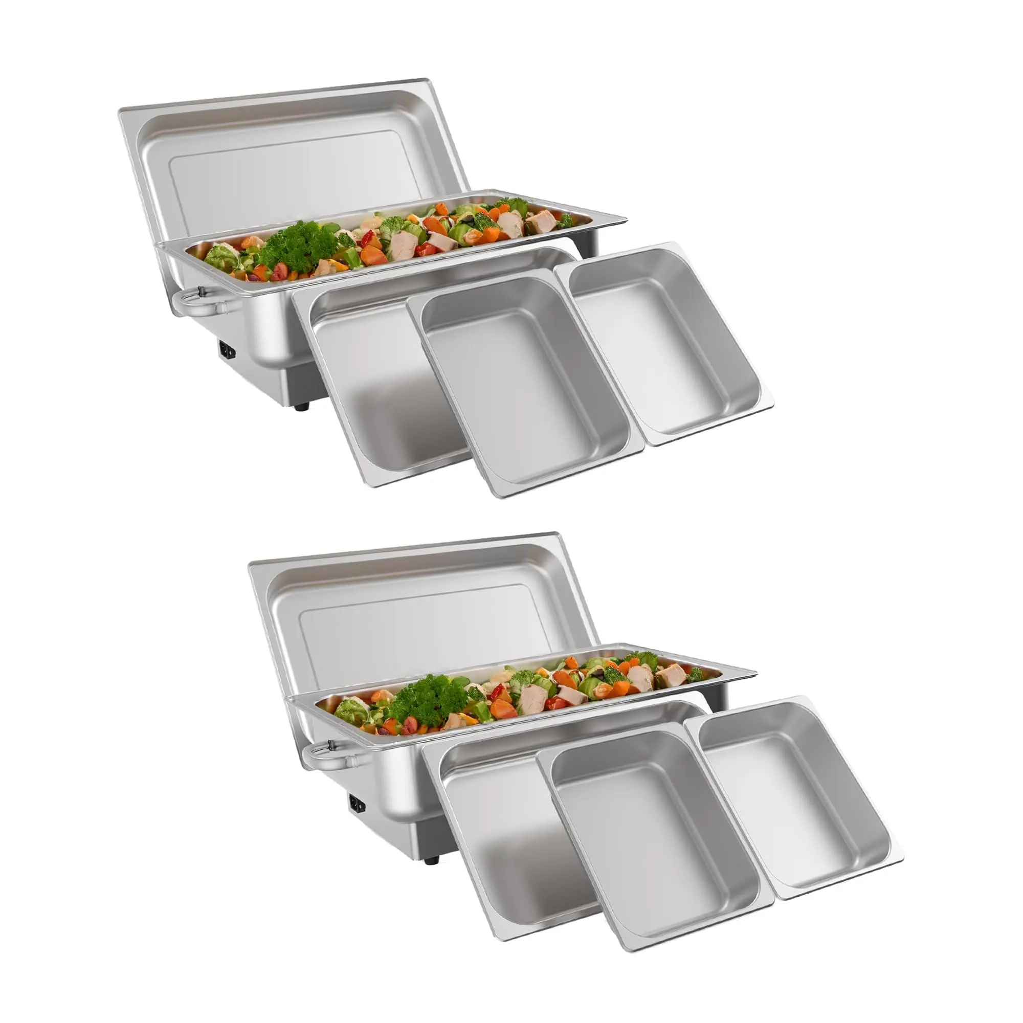 9QT Electric Chafing Dish Buffet Set, Stainless Steel Food Warmer with Digital Temperature Control Display, Portable Warming Tray for Buffet, Parties, Catering and Festivals