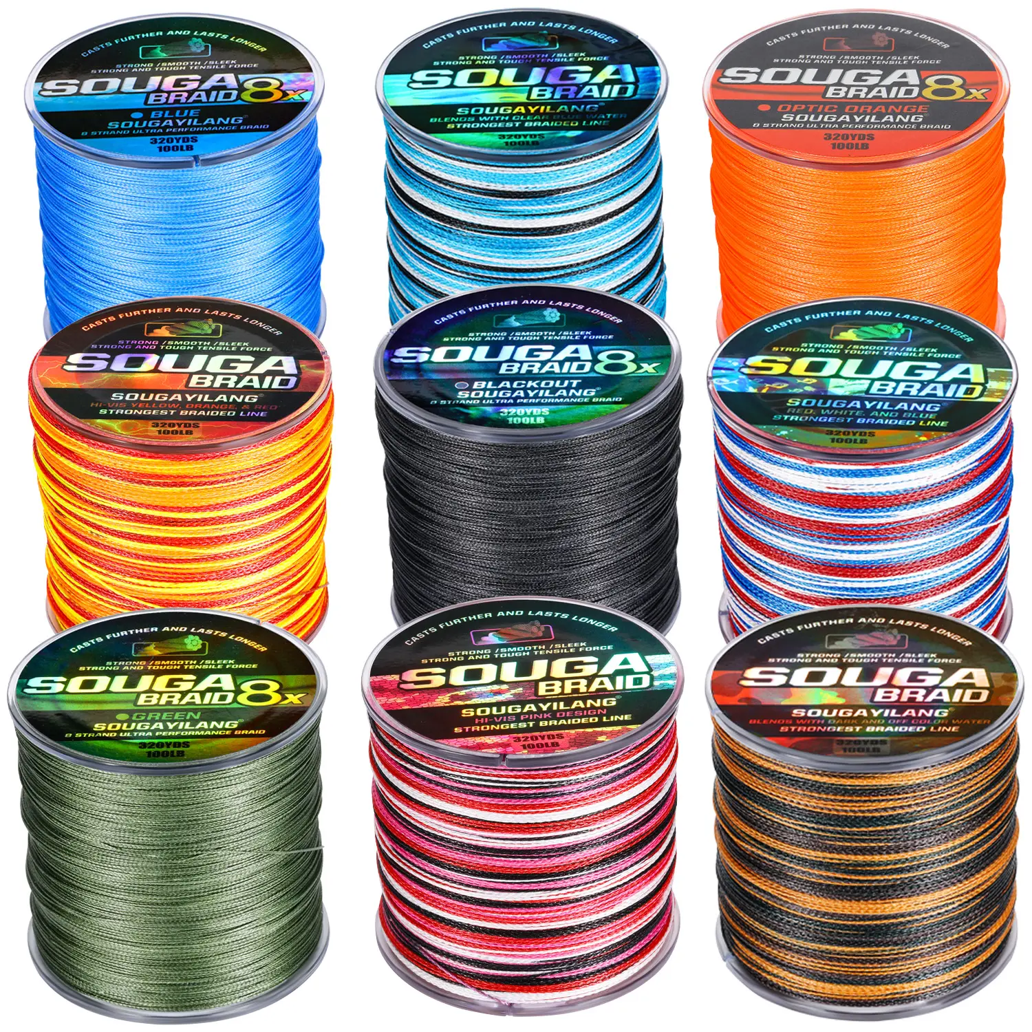 sougayilang braided fishing line Amazon.com : 9 Strands Abrasion Resistant 20LB Braided Lines Incredible Super Strong PE Fishing Lines Braid-36 LB (Green) 0.234mm-383 Yds : Sports & Outdoors Sougayilang Braided Fishing Line -