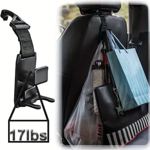 Magic Headrest Hooks For Car, Purse Hanger Headrest Hook Holder For Car Seat Organizer Behind Over The Seat Hook Hang Purse Or Bags, Car Backseat Organizer, Black