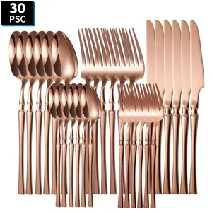 Stainless Steel Cutlery Set, 30pcs/set Including Spoon, Fork, Knife, Dinnerware Service Set, Tableware Set for Home Kitchen Dining Room Picnic