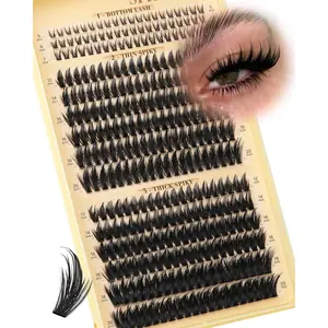 Spiky Manga Lash Clusters 12-20mm Anime Eyelash Clusters 300pcs Cluster Eyelash Extensions Fairy Eyelashes Cluster with Bottom Individual Lashes 80D+100D Volume DIY Lash Extension by TOOCHUNAG