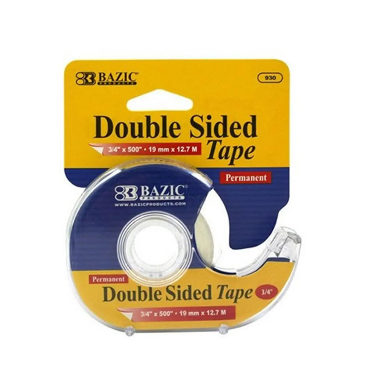 212 MAIN Double Sided Sticky Permanent Adhesive Tape Roller with Dispenser, 0.75x500 in, Case of 24, Easy to Handle, Long-Lasting Adhesive, No-Mess Alternative for DIY Scrapbooking Projects, 0.75 X 500 In