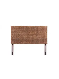 212 MAIN Contemporary Woven Banana Leaf Straight Rectangular Queen Size Headboard, Brown Natural-Rustic Banana Weave Indoor Furniture Headboard