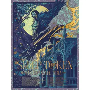 Inspired Canvas Poster, Dark Fantasy Raven Concert Wall Art, Gothic Music Tour Print, Unframed Canvas Poster for Bedroom Dorm Decor