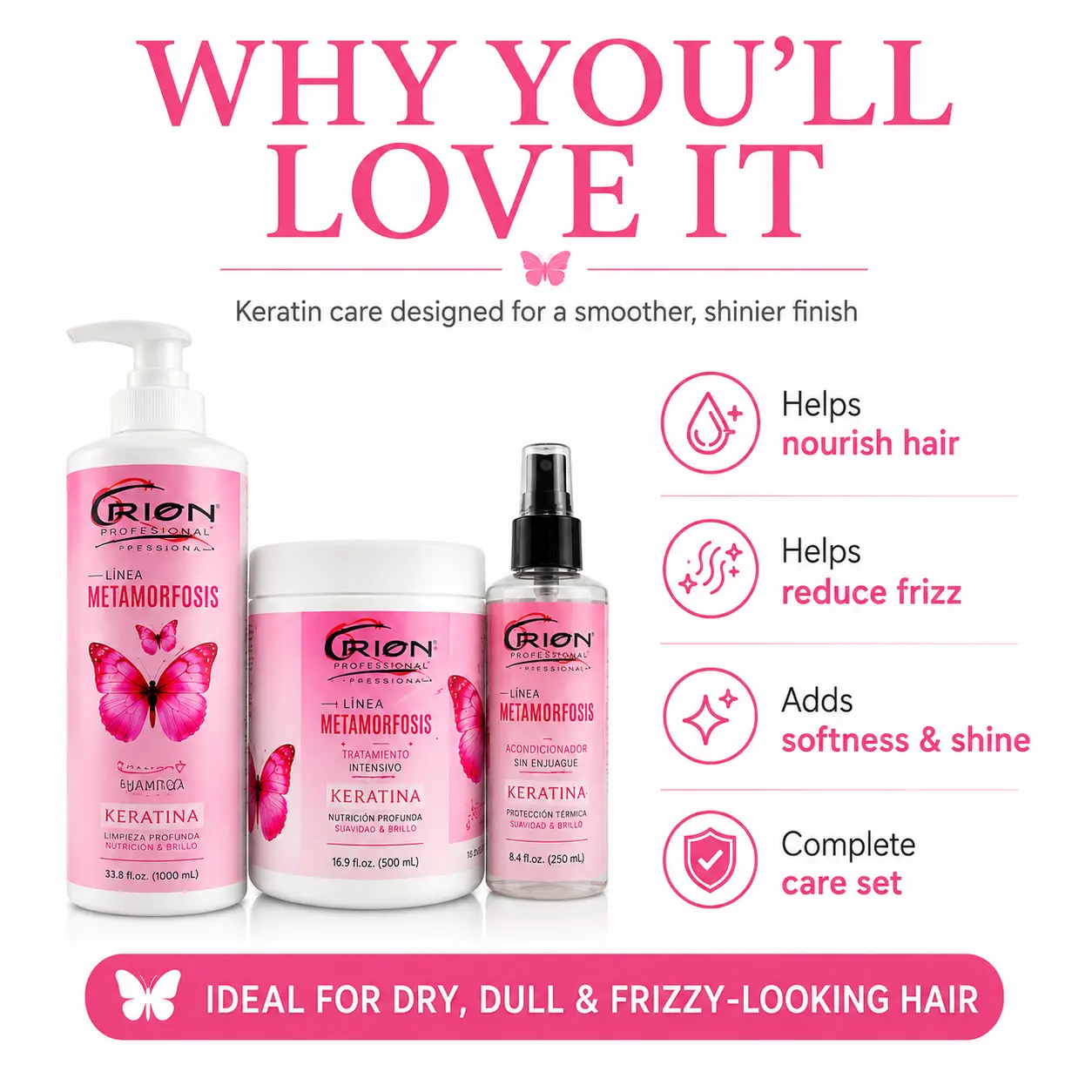 Orion Metamorfosis Keratin Hair Kit 3pcs | Complete Care Set