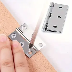 10-Piece Stainless Steel Door Hinge Set, Flat Design Easy Installation, Rust-Resistant Durable, Smooth Quiet Operation, Home Furniture Hardware