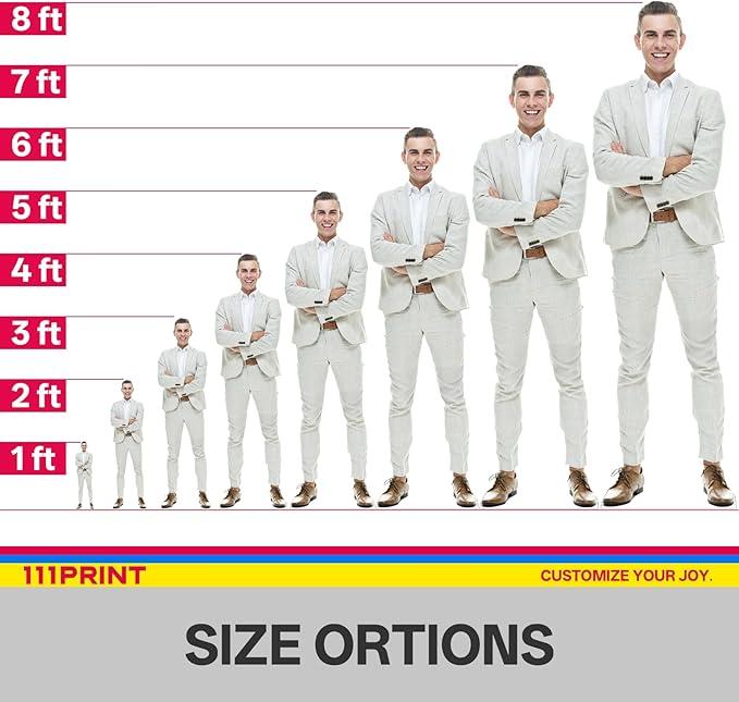 Custom Life Size Cardboard Cutout, Personalized Photo Standup, High Resolution Print, Decor for Weddings, Birthdays, Graduations & Events, 1-8 FT to Choose, Upload Your Photo Decoration Water Proof Water Proof