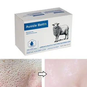 Aussie Betta Lanolin & Salicylic Acid Pore-Tightening Soap Solid Deep Moisturizes Nourishes Facial Cleansing for All Skin Types