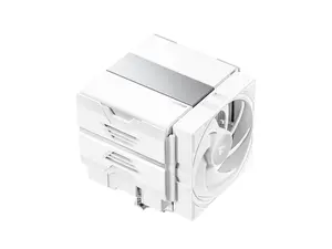 Sudokoo SK620 White AM5 Air Cooler: 6 Heatpipes Dual Tower CPU Air Cooler for AM5 Exclusive - PC Cooler with 120mm FDB PWM Quiet Fans & Quick Lock Mount