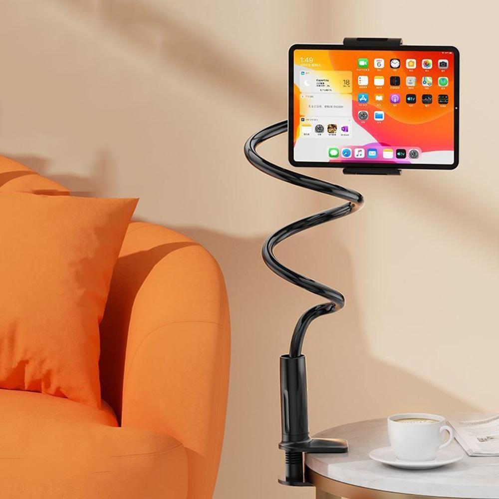 Gooseneck Phone Holder for Bed, 360° Rotatable Metal Desk Phone Stand, Adjustable Flexible Clamp Mount, Universal Fits for iPhone 17 16 15 14 13 12 11 Pro Max Plus iPad Samsung Galaxy All Phones & Tablets, Home Office Bedroom