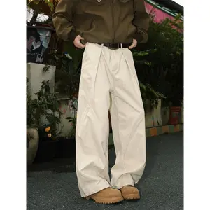 Men's Wide-Leg Pants Scimitar Cargo Pants Silhouette Floor-Length Pants Menswear Trouser sweatpants men