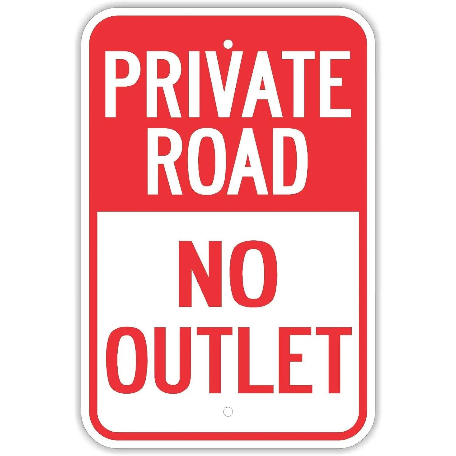 Traffic & Warehouse Signs - Private Road No Outlet Signs Property Dead End 10 x 7 Aluminum Sign Street Weather Approved Sign 0.04 Thickness - 1 Sign