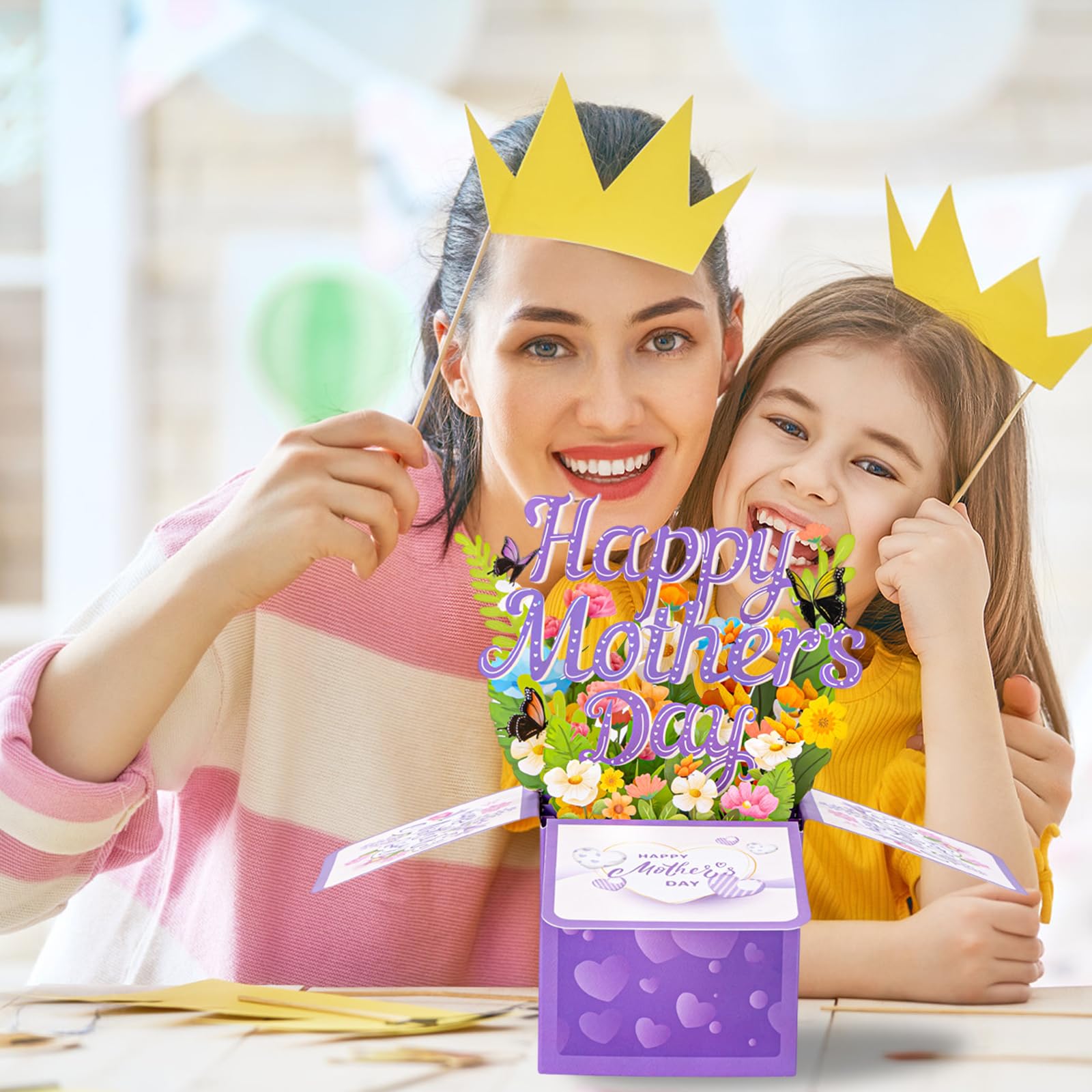 3D Mother's Day cards, paper cards filled with love for Mother's Day that can pop out, Mother's Day cards with envelopes and message papers, recyclable and environmentally friendly cards, exquisite gifts for mothers, wives, and grandmothers
